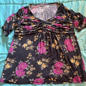 Jessica London Crisscross Floral Top